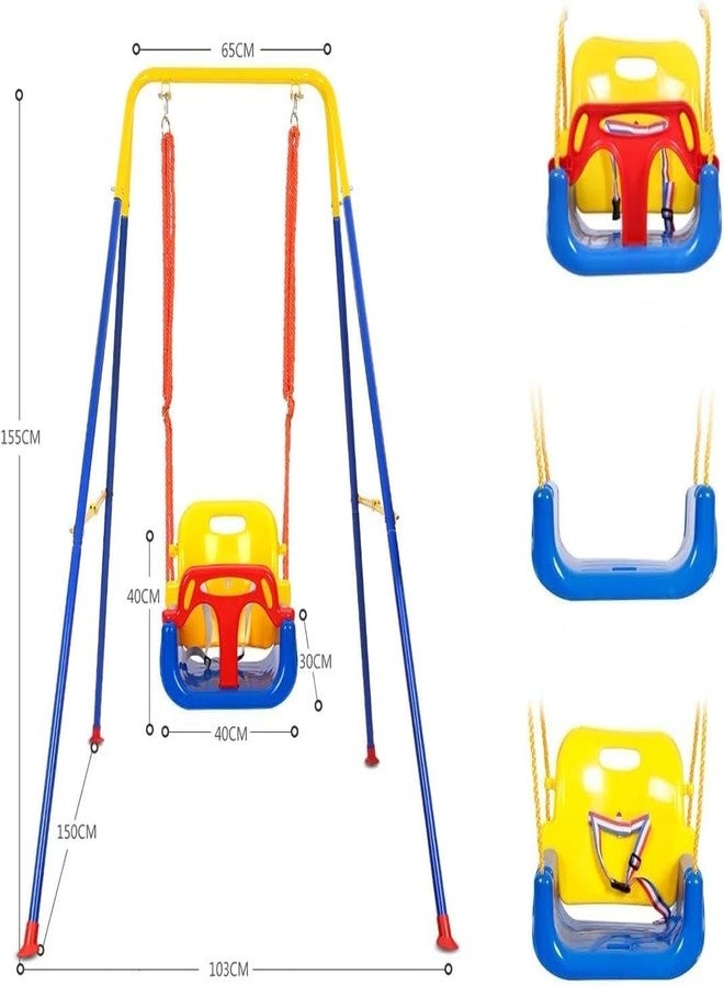 LEVGRY 3-in-1 Baby Toddler Swing with 4 Sandbags, Toddler Swing for Outdoor/Indoor Backyard Play, Kids Swing Set with a Foldable Metal Stand, Easy to Assemble & Store - Image 2